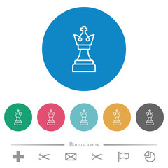 Sticker - White chess king flat round icons