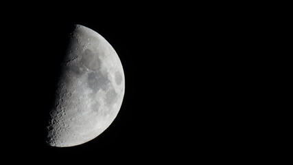 Wall Mural - half moon seen with telescope