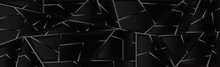 Abstract Dark Black Gradient Mosaic Background - Vector