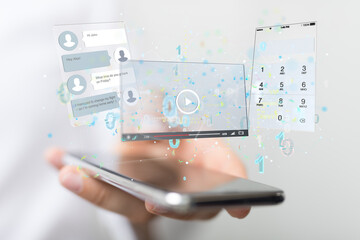 media develop interface web application in hand