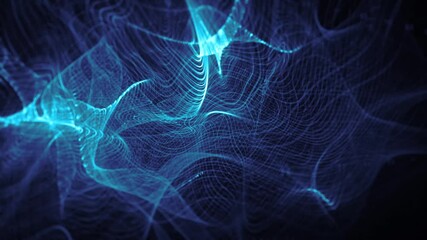 Wall Mural - abstract flowing particle lines data concept background loop/ 4k animation of an abstract technology