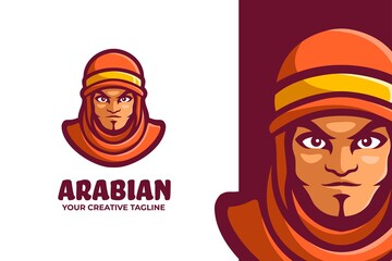 Wall Mural - Arabic Man Mascot Character Logo