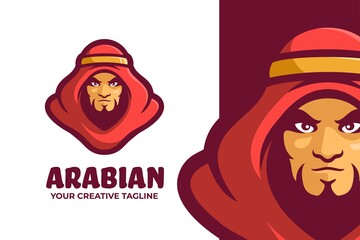 Wall Mural - Arabian Man Mascot Character Logo