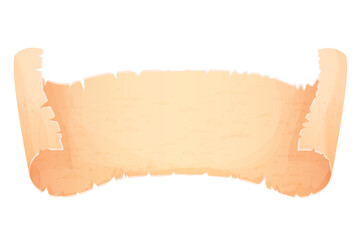 Wall Mural - parchment paper, scroll papyrus, empty frame, blank in cartoon style detailed isolated on white back