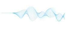 Background With Abstract Vector Blue Colored Sound Wave Lines