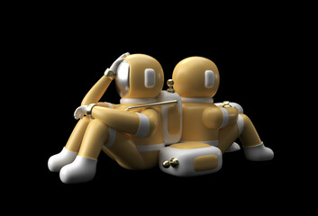 Wall Mural - 3d Render Spaceman Astronaut Headache, Disappointment, Tired Caucasian or Shame Gesture's 3d illustration Design.