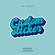 Custom Sticker Groovy Text Effect Editable Premium Vector