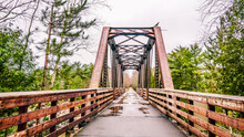Metal Bridge Over Water In Jay Cooke State Park, Minnesota