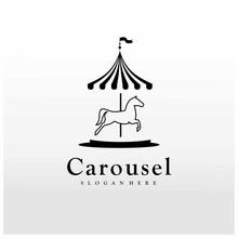 Carousel Horse Illustration Logo Design