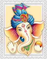 High Resolution Indian Gods Ganesha Digital Painting