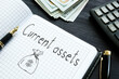 Current assets is shown on the business photo using the text