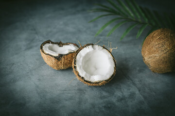 Whole Coconut Cut in Half