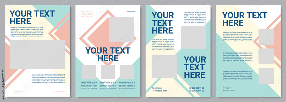 Customer service brochure template. Customer info. Flyer, booklet, leaflet print, cover design with copy space. Your text here. Vector layouts for magazines, annual reports, advertising posters - obrazy, fototapety, plakaty 