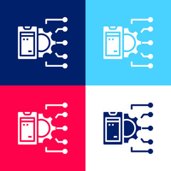 Api blue and red four color minimal icon set