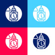 Big Ben blue and red four color minimal icon set