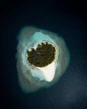 Aerial View Of The Smallest Island From The Famous Baa Atoll Island Chain, Gemendhoo, Baa Atoll, Maldives.