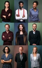 Wall Mural - Group of beautiful people in front of a background