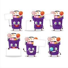 Poster - Bucket halloween cartoon character bring information board