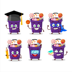 Canvas Print - School student of bucket halloween cartoon character with various expressions