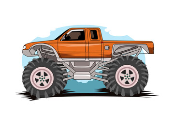 Wall Mural - monster truck car illustration vector