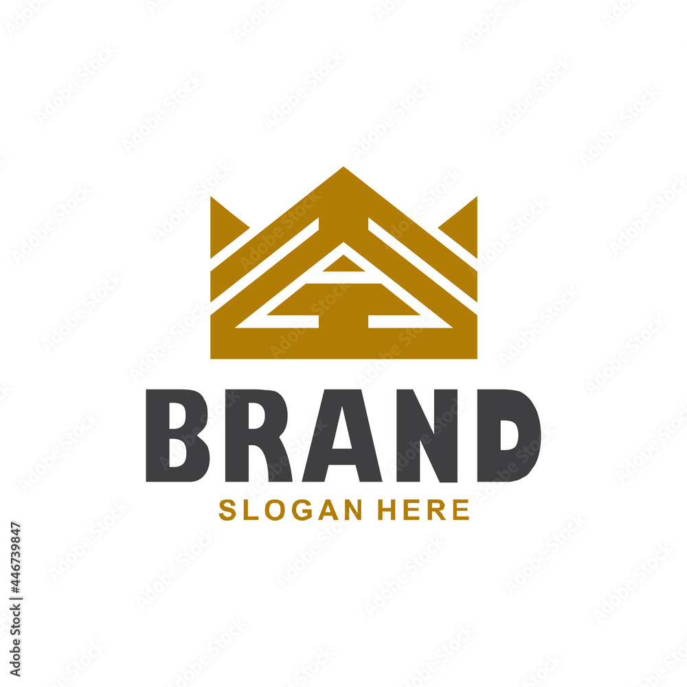 letter A crown gold logo icon Stock Vector | Adobe Stock