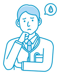 Young male doctor gesture variation illustration | upset, unhappy