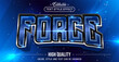 Editable text style effect - Blue Force text style theme.