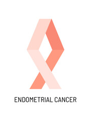 Endometrial cancer awareness symbol. Peach color vector illustration.