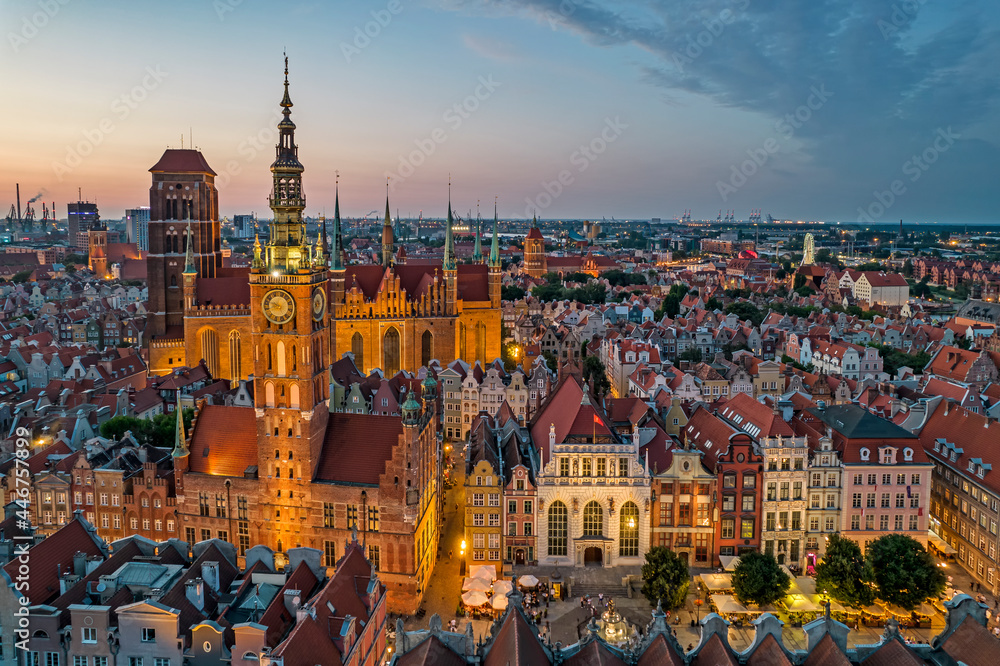 Obraz na płótnie Old Town of Gdańsk, Poland.	 w salonie