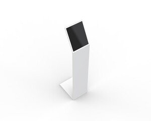 Wall Mural - Acrylic information show electronic display floor stand for branding, 3d illustration