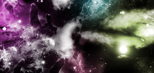 Wall Mural - abstract colorful space with stars and galaxy background bg wallpaper