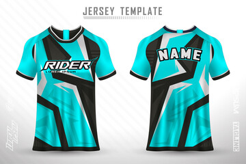 Front back tshirt design. Sports design for football racing cycling gaming jersey vector.