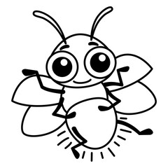 Wall Mural - Coloring Insect for children coloring book. Funny firefly in a cartoon style