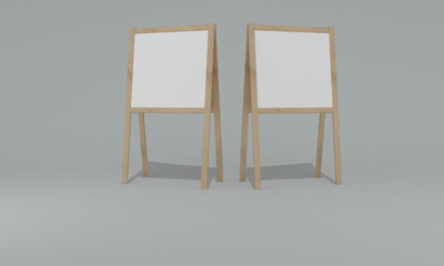 Poster - 3D rendering of two advertising boards empty frames for your images or text