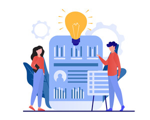 business workflow or teamwork process concept flat vector illustration.business people concept for s