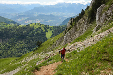 hiking landscape in the vercors moutains of france