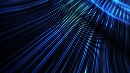 Wall Mural - abstract flowing particle lines data concept background loop/ 4k animation of an abstract technology