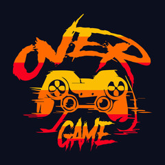 game over typography for print t shirt design
