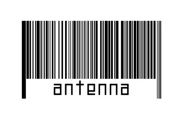 Digitalization concept. Barcode of black horizontal lines with inscription antenna