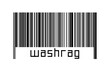 Barcode on white background with inscription washrag below