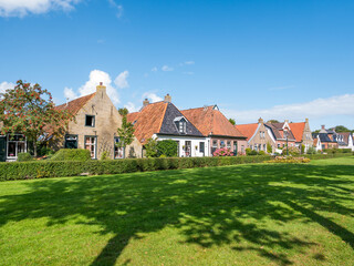 Wall Mural - Gables of old houses on West Frisian island Schiermonnikoog, Netherlands