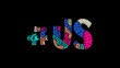 Hashtag #US. Animated text. Transparent Alpha channel, 4K video. Colored funny doodle letters, unique style. Trendy popular Hashtag #US for social network, social media, title video intro.