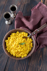 Canvas Print - Portion of saffron risotto