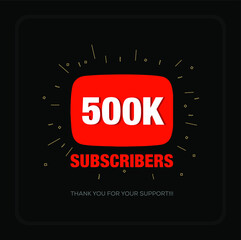 Wall Mural - 500k subscribers. 500k subscribers celebration post.