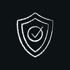 Reliable protection chalk icon. VPN. Vector black illustration