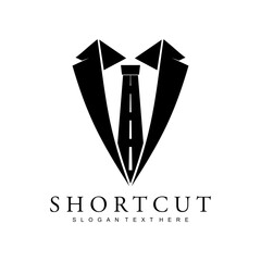 Wall Mural - shorcut business logo brand design vector