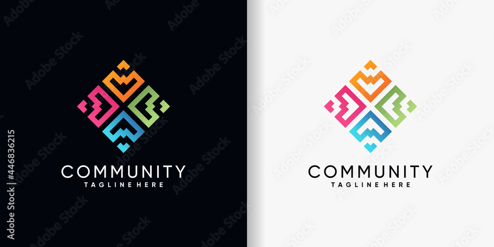 Abstract community logo design template Stock Vector | Adobe Stock