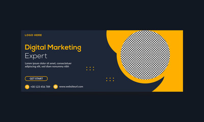 Digital marketing agency Facebook cover design and web banner template