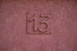 number thirteen on the door of an old house door, 13, number 13