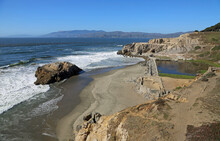 The Beach With Sutro Bath Ruins - Lands End Trail - San Francisco, California